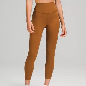 Lulu lemon size 4. 7/8 cropped leggings in copper brown
